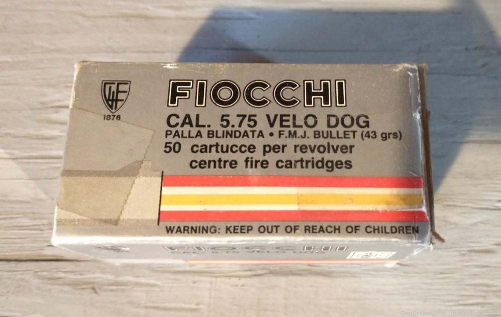 5.75 VELO DOG ammo.. FIOCCHI 1 FULL BOX OF SCARCE CALIBER..... BUY NOW!-img-0