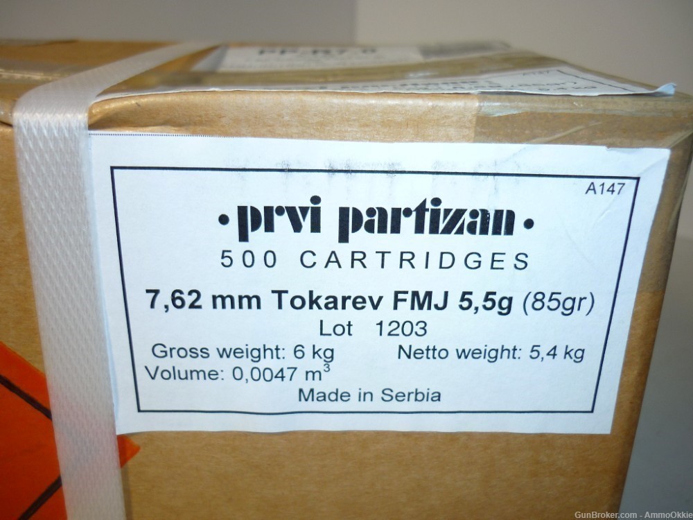 50rd - FRESH OUTTA DA BOX - PPU - 7.62x25 Tokarev - 85gr FMJ-img-2