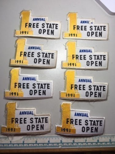8 VINTAGE 1991 ANNUAL FREE STATE OPEN TRAP PATCHES-img-0