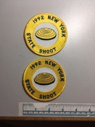 2 Vintage 1992 NEW YORK STATE SHOOT TRAP Patches-img-0