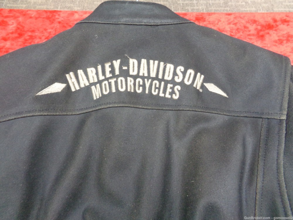3 Genuine Vintage Harley Davidson HD Denim Leather Jacket L WE TRADE GUNS-img-0