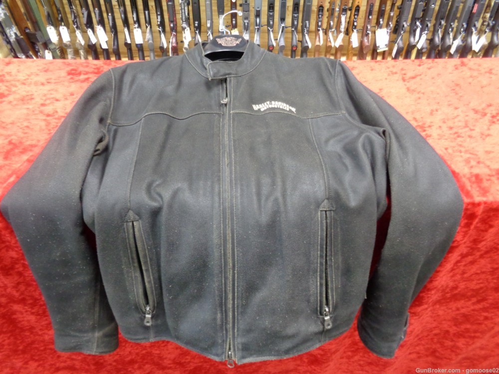 3 Genuine Vintage Harley Davidson HD Denim Leather Jacket L WE TRADE GUNS-img-22