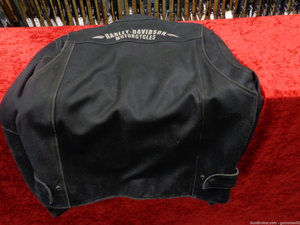 3 Genuine Vintage Harley Davidson HD Denim Leather Jacket L WE TRADE GUNS-img-9