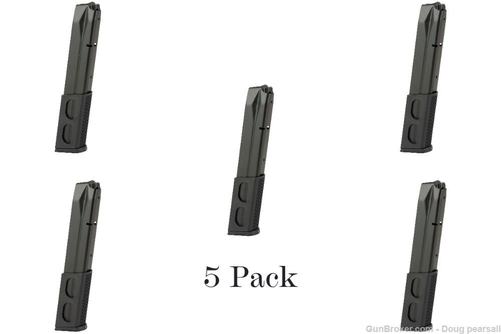 KCI USA, Beretta 92FS, Handgun Magazine, 9mm Luger 30/rd Black, 5 Pack-img-0