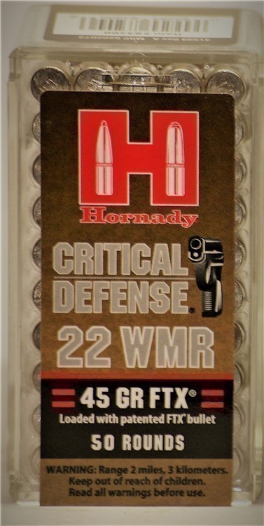 22 Hornady Critical Defense Magnum WMR 45Gr FTX 22 mag wmr 50 RDS-img-1