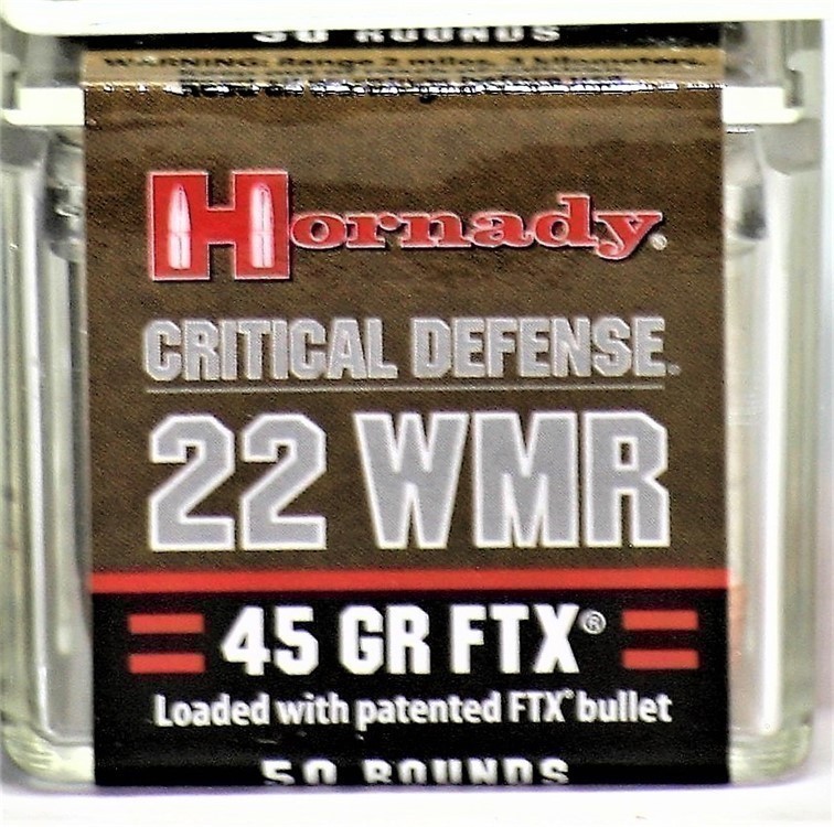 22 Hornady Critical Defense Magnum WMR 45Gr FTX 22 mag wmr 50 RDS-img-3
