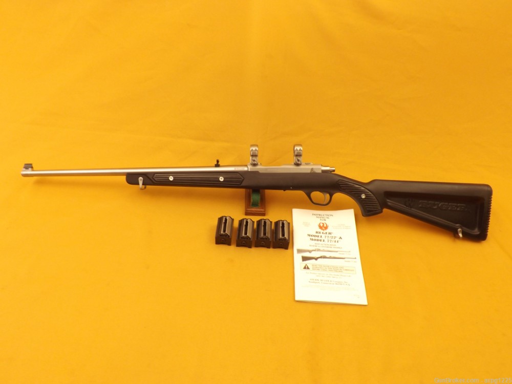 RUGER STAINLESS ALL-WEATHER 77/22 .22 MAG BOLT ACTION RIFLE MFG 2002-img-1