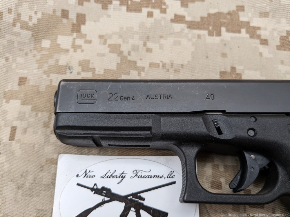 Glock 22 Gen 4 Pistol .40 S&W Police Trade In G22 Night Sights VG 1-15 Mag-img-3