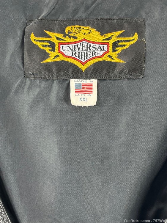 Sharp Looking Universal Rider XXL Black Leather Biker Vest Made In USA-img-2