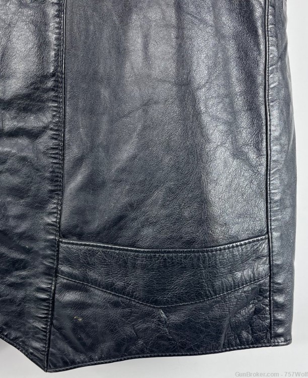 Sharp Looking Universal Rider XXL Black Leather Biker Vest Made In USA-img-1