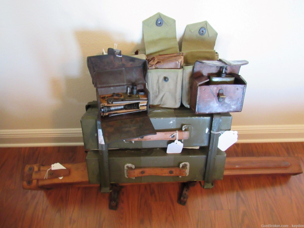 1942 Bar Saddle Pack complete with scabbard and tool Kit, Oiler, Ammo Cans-img-0