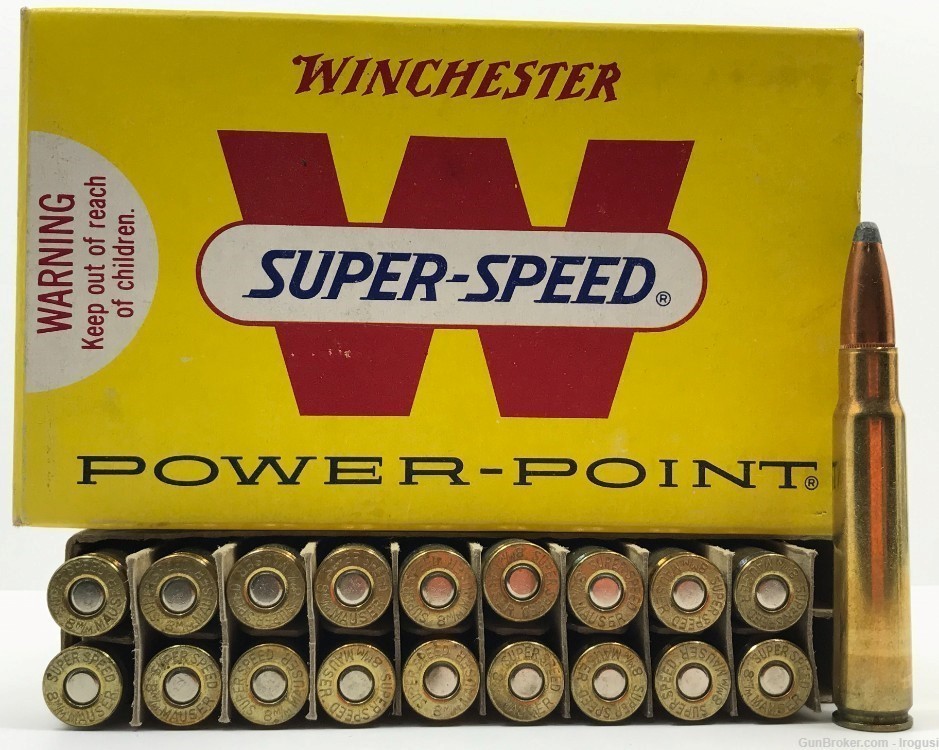 1965 Winchester Super Speed 8mm Mauser 170 Gr Soft Pt Power Point 1181-LP-img-0