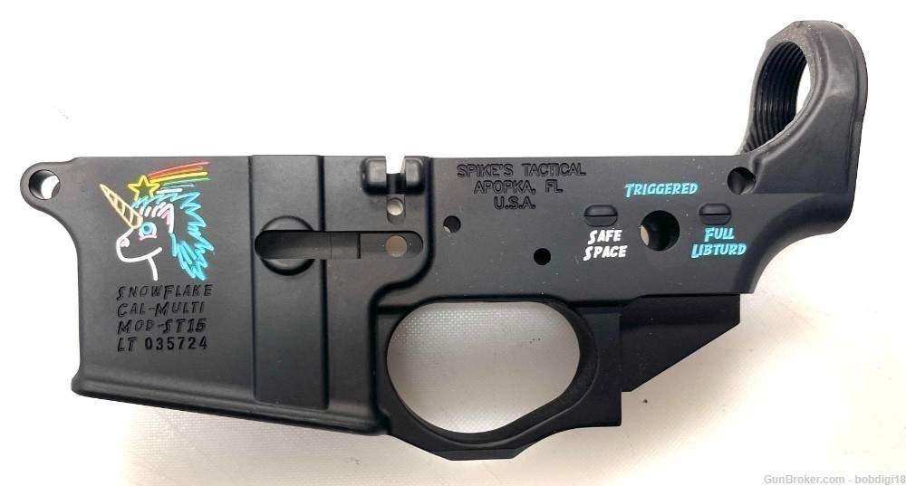 Spikes Snowflake Color Filled AR15 Stripped Lower Receiver NO CC FEES-img-0