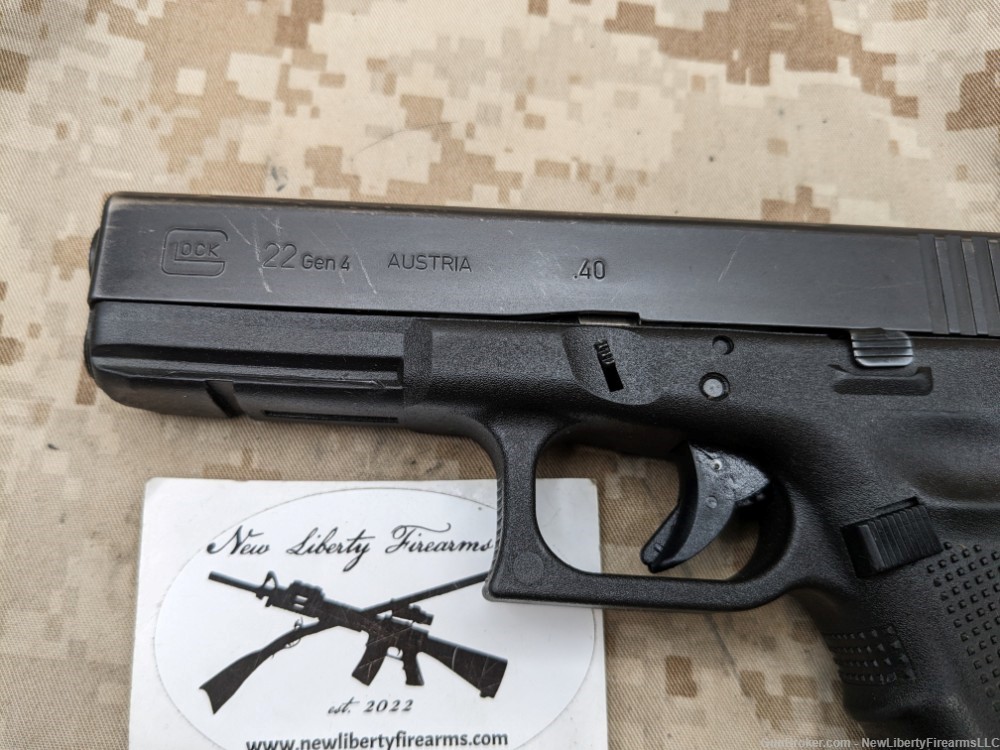Glock 22 Gen 4 Pistol .40 S&W Police Trade In G22 Night Sights VG 1-15 Mag-img-3