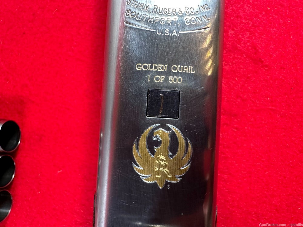 Ruger Red Label Golden Quail 1/500 3" 20ga 26" Gold Engraved OU Shotgun -img-8