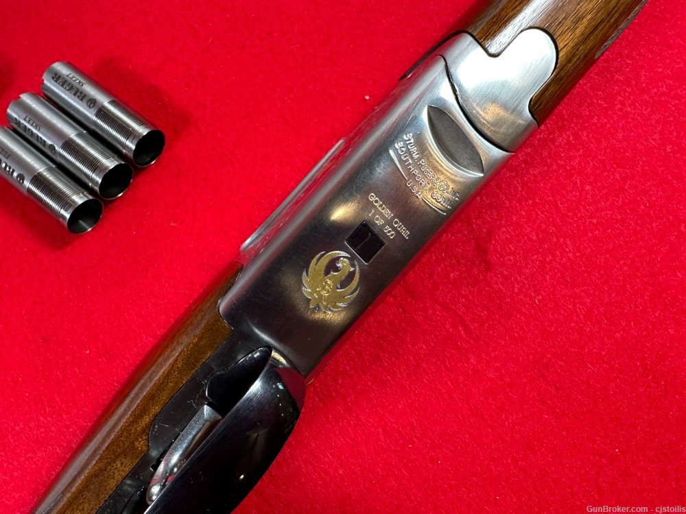 Ruger Red Label Golden Quail 1/500 3" 20ga 26" Gold Engraved OU Shotgun -img-9