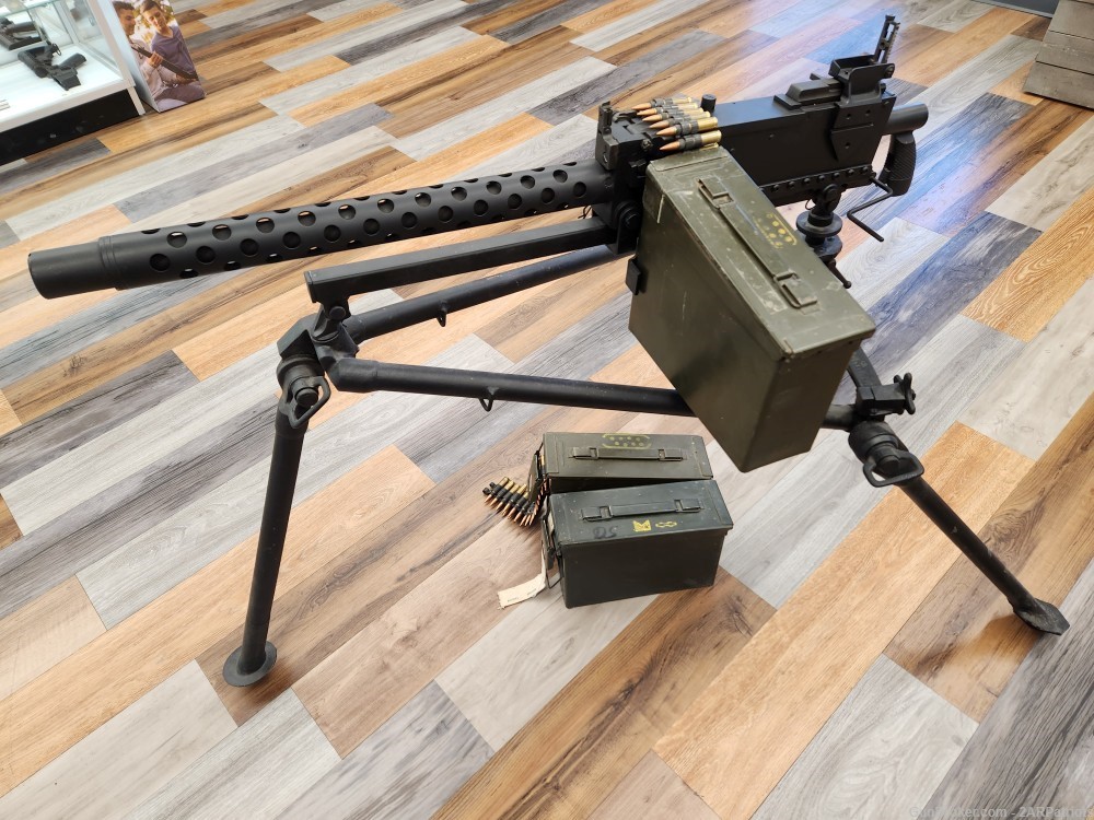 Browning M1919A4 .308WIN, with crank, and Bren Tripod-img-1