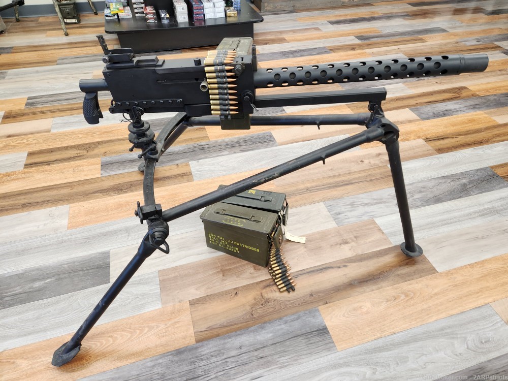 Browning M1919A4 .308WIN, with crank, and Bren Tripod-img-0