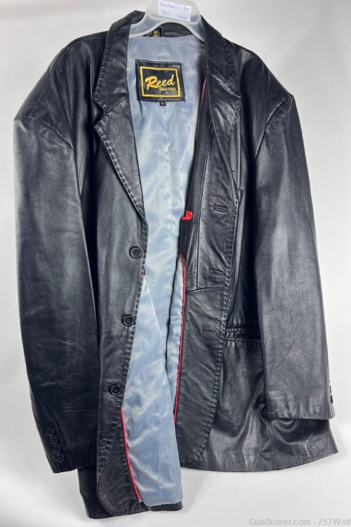 REED Sportswear Premium Black Lambskin Leather Blazer 4X Snazzy-img-0