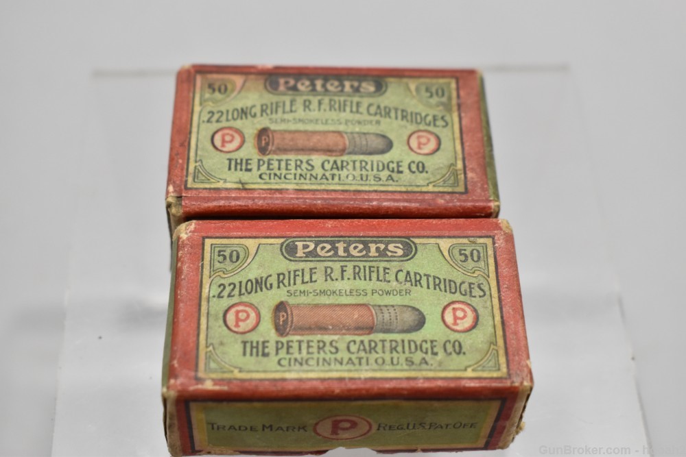 5 Scarce 2 Pc Vintage Boxes Peters 22 Short & Long Rifle S LR 2 Sealed -img-22