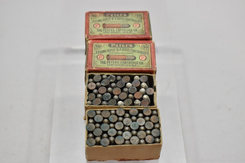 5 Scarce 2 Pc Vintage Boxes Peters 22 Short & Long Rifle S LR 2 Sealed -img-21