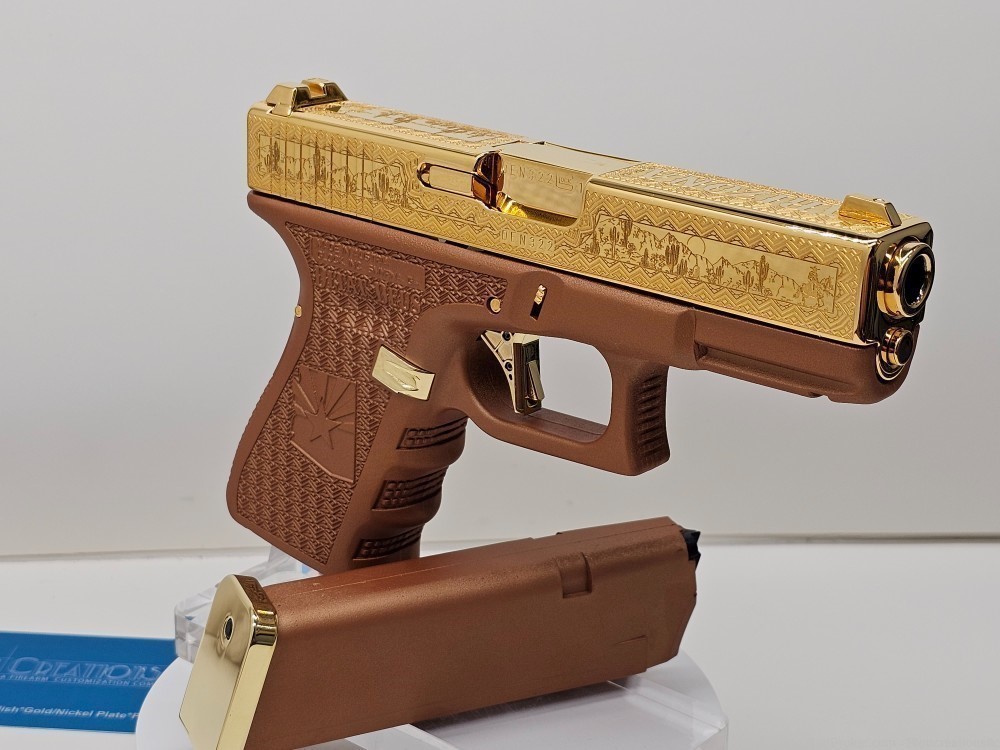 Glock 19 Gen 3 9mm Custom Gold Arizona-img-0