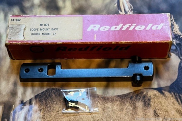 Redfield Steel Scope Base for Ruger Model 77 Rifle - JR R77 - Part #511162-img-0