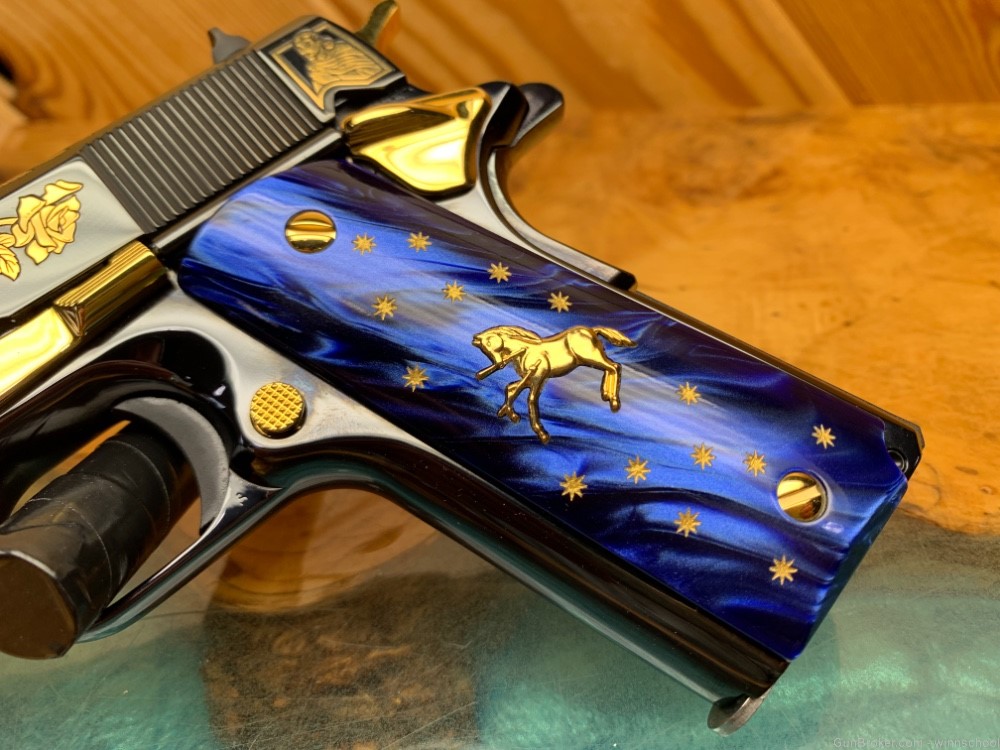 NEW ! 37 OF 300 COLT 1911 LADY OF GUADALUPE .38 SUPER ENGRAVED 5" BARREL NR-img-11