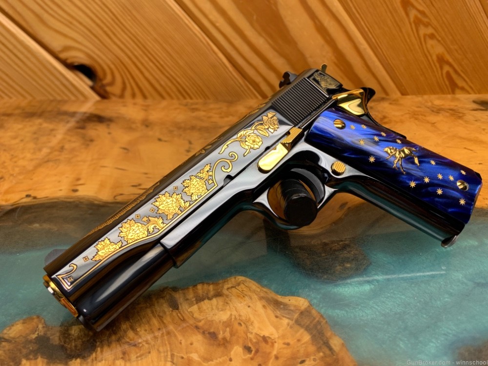 NEW ! 37 OF 300 COLT 1911 LADY OF GUADALUPE .38 SUPER ENGRAVED 5" BARREL NR-img-6