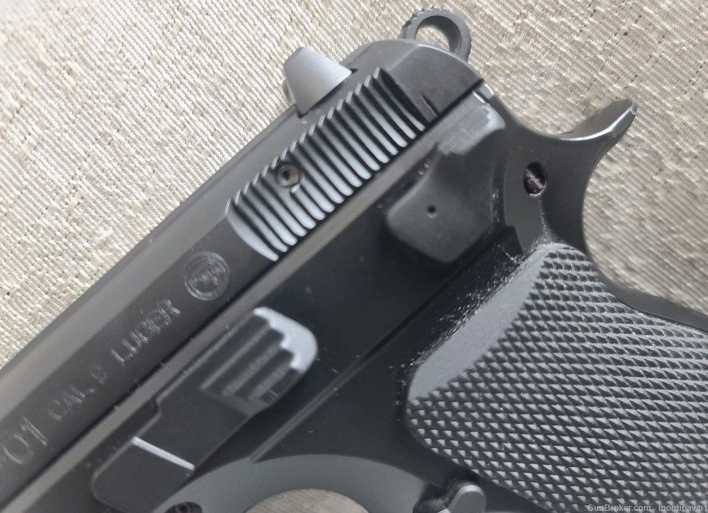 CZ 75 P-01 Compact 9mm W/ 4 Mags Nite Sights Case Semi-Auto Pistol DA/SA -img-5