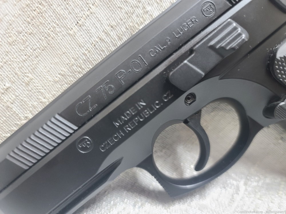CZ 75 P-01 Compact 9mm W/ 4 Mags Nite Sights Case Semi-Auto Pistol DA/SA -img-4