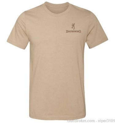 Browning Men's Antler Buckmark T-Shirt - Heather Tan - XL-img-1