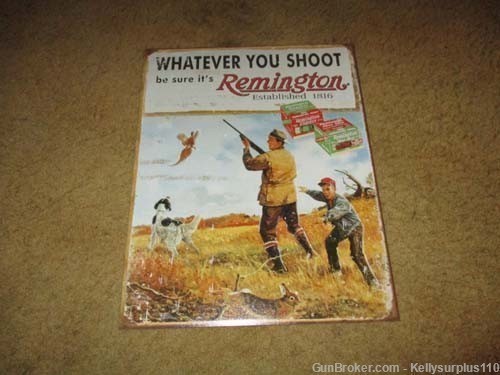  Remington Whatever You Shoot Tin Sign-img-0