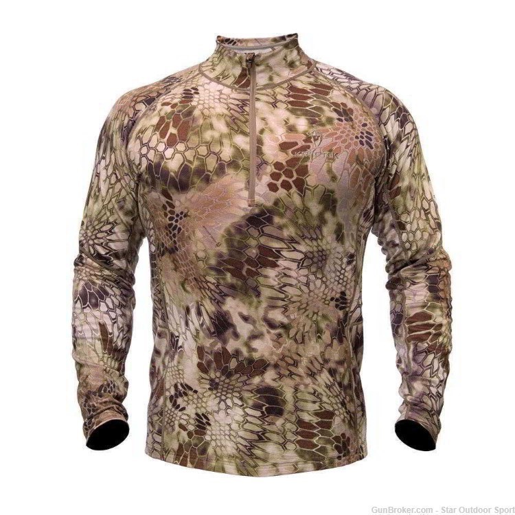 Kryptek Hoplite Merino Long Sleeve 1/4 Zip Shirt Highlander Camo XS wool ba-img-0