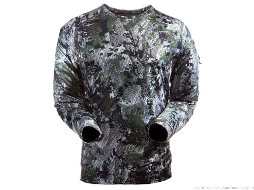 Sitka Elevated Forest Core Crew Shirt Camo hunting wicking base layer LS-img-0