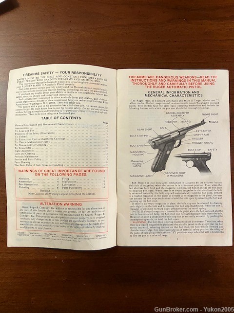 Vintage Ruger Mark II Automatic Pistol & 10/22 Carbine Instruction Manuals-img-1