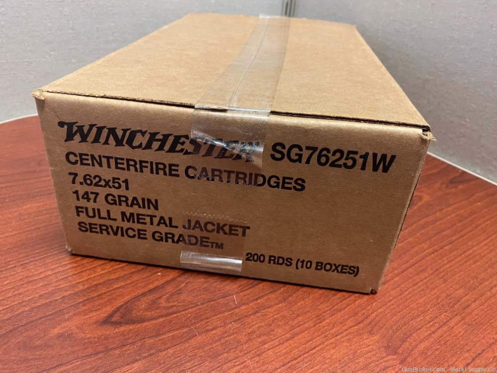 Winchester 7.62x51 147gr FMJ Service Grade SG76251W  200 ROUNDS-img-0