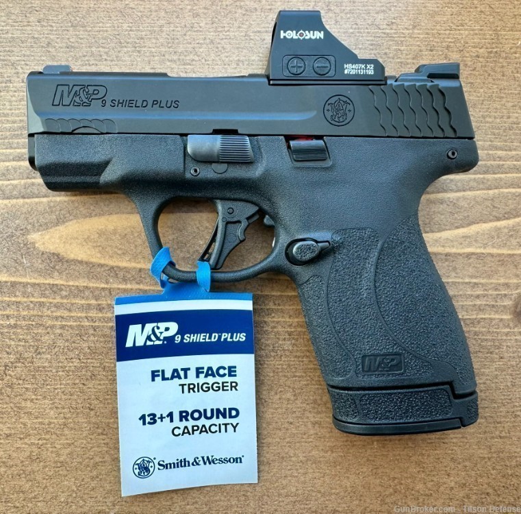 Smith & Wesson M&P9 Shield Plus - 9mm Pistol w/ Holosun 407k - FACTORY NEW!-img-0