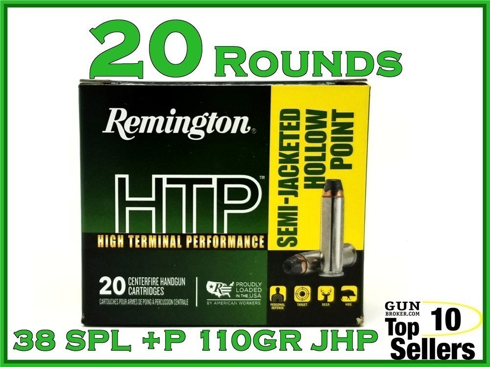 Remington High Terminal Performance 38 Special +P 110 GR SJHP 20CT-img-0