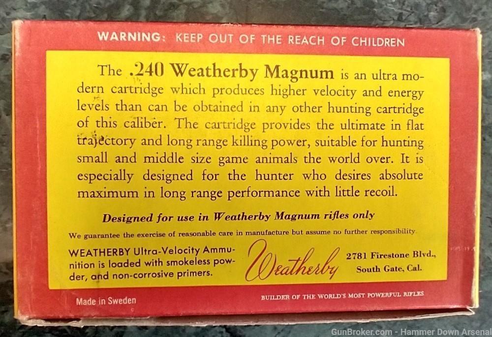 Weatherby  .240 Weatherby Magnum 86 Grain-img-1