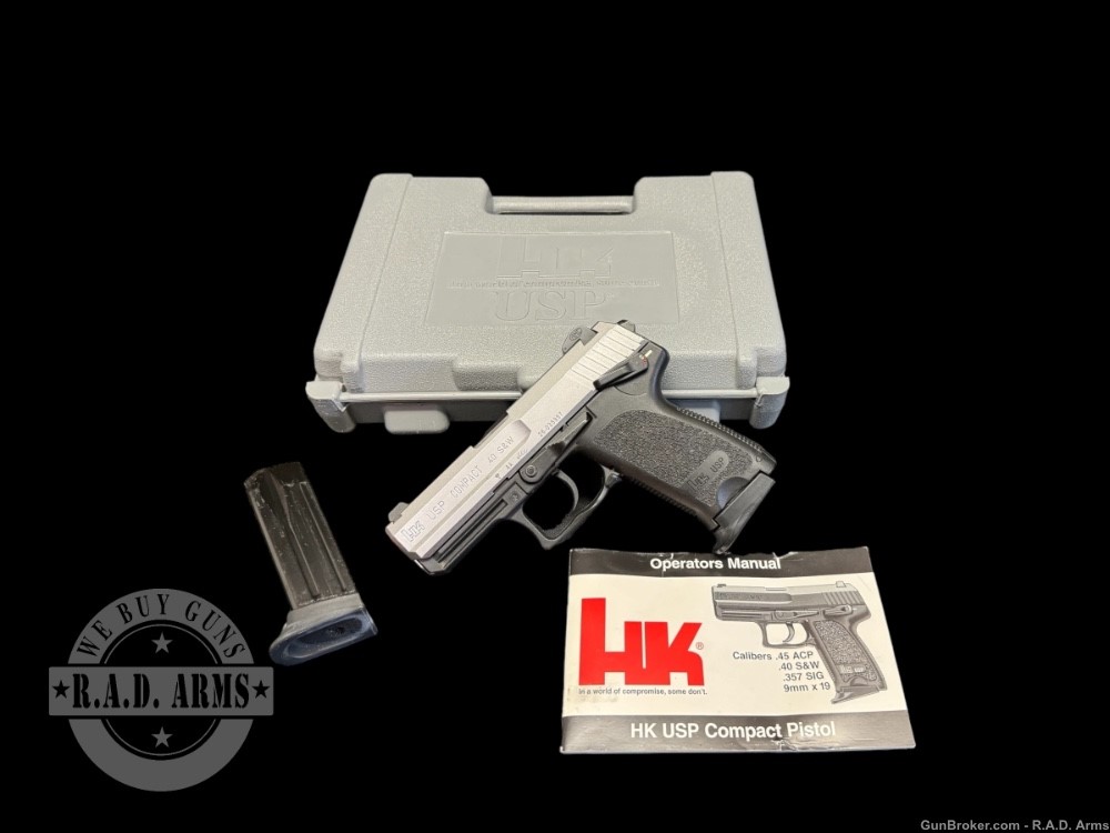 Ultra Rare German Heckler & Koch HK USP Compact Stainless .40 S&W LNIB -img-0