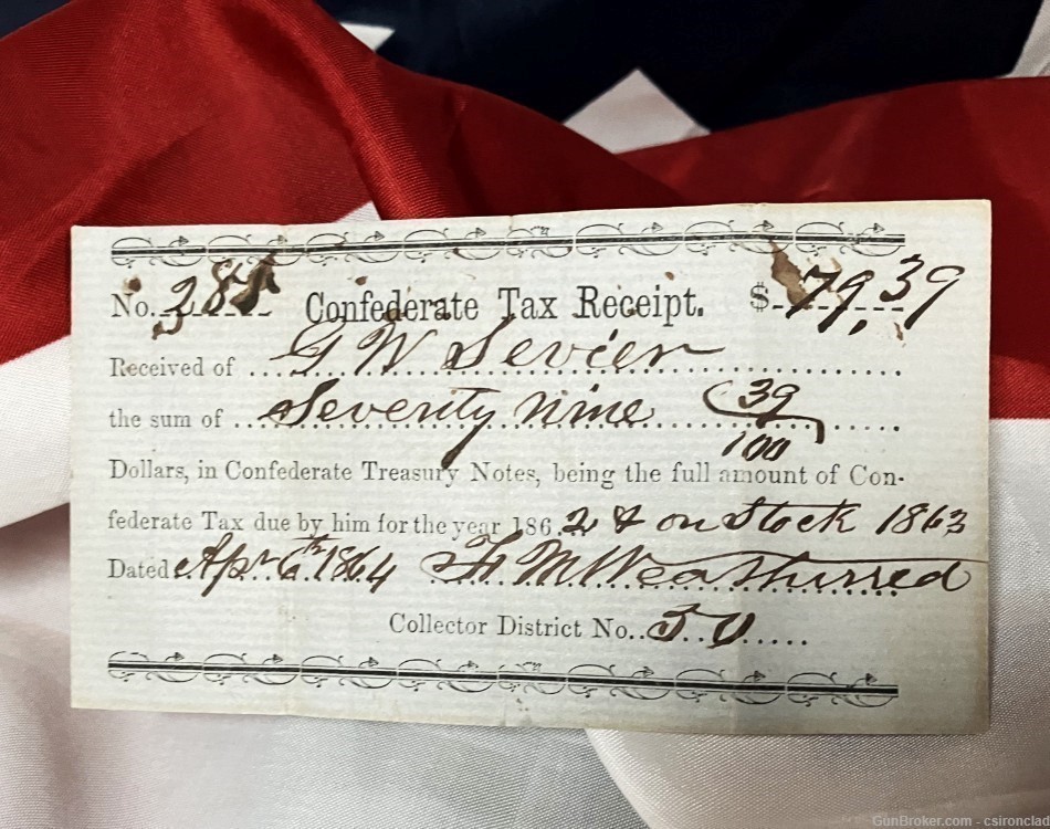 Confederate States Tax receipt-img-0
