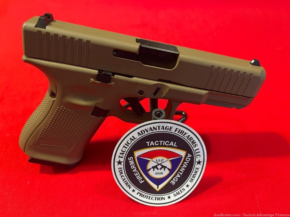Glock 19 Gen 5 (Davidson’s Dark Earth Pistol by Apollo Customs) 15- Rounds -img-0