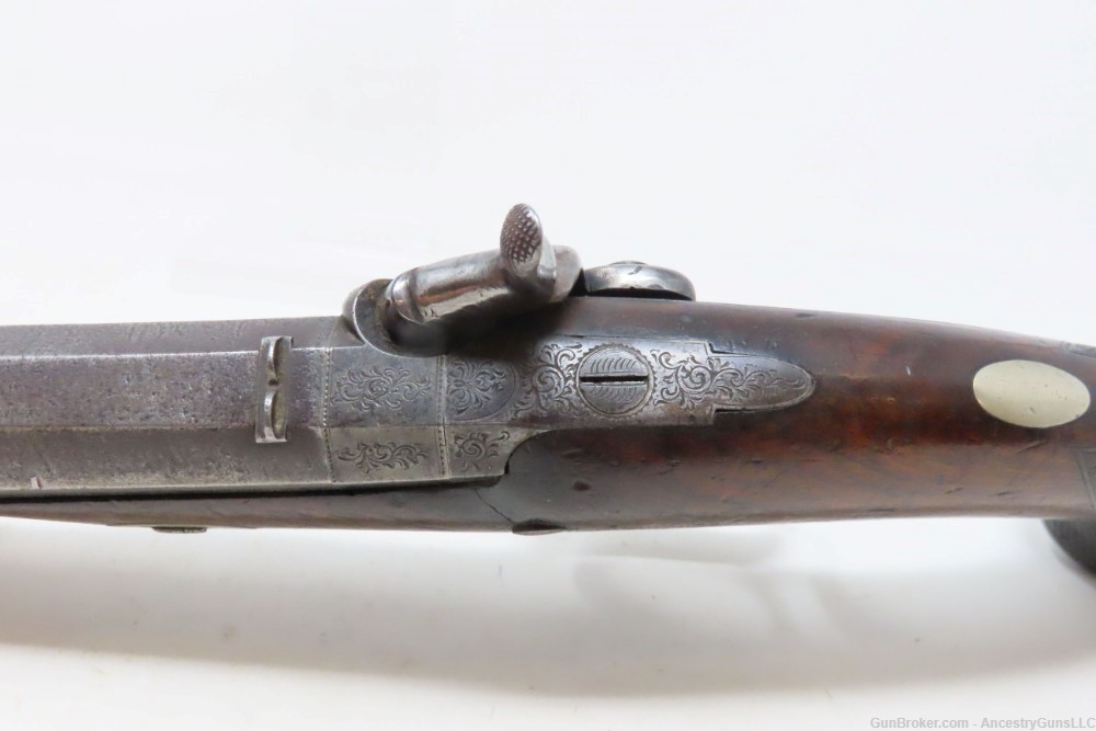 Antique GRIFFITHS Belt Pistol ENGRAVED LONDON English .62 Caliber-img-8