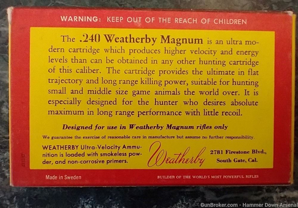 Weatherby .240 Weatherby Magnum 87 grain-img-1