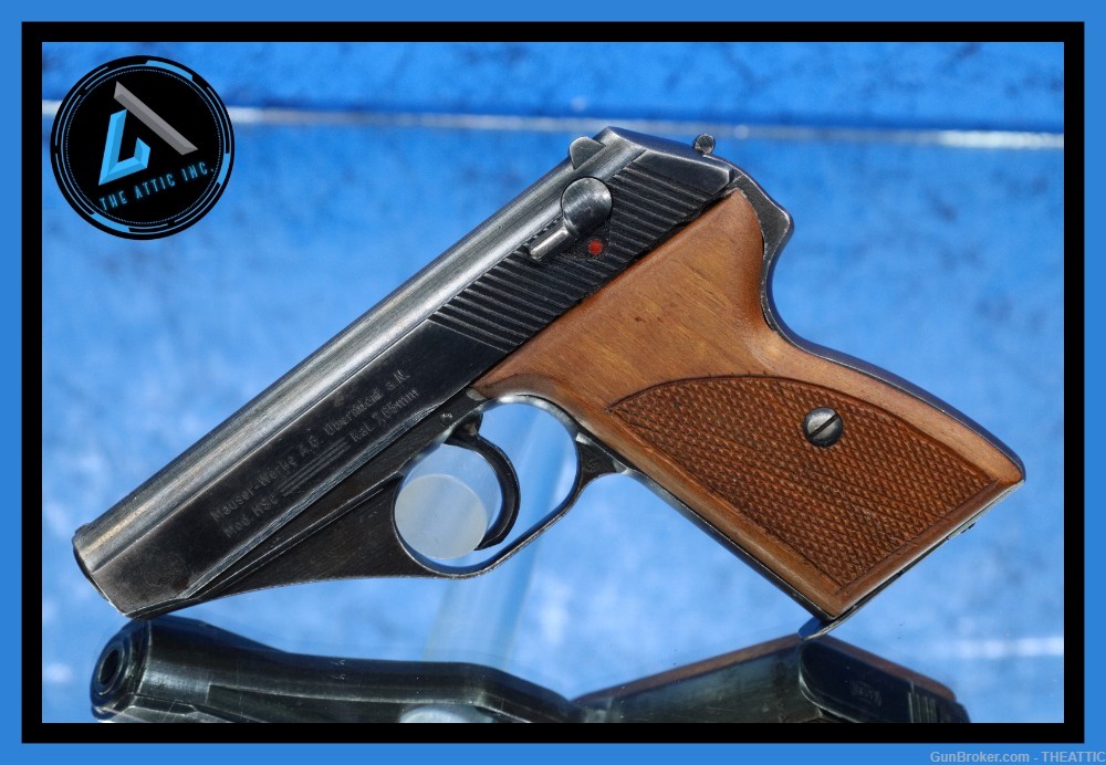 EARLY POST WAR FRENCH PRODUCTION MAUSER HSC 32 ACP PISTOL WITH WOOD GRIPS-img-0