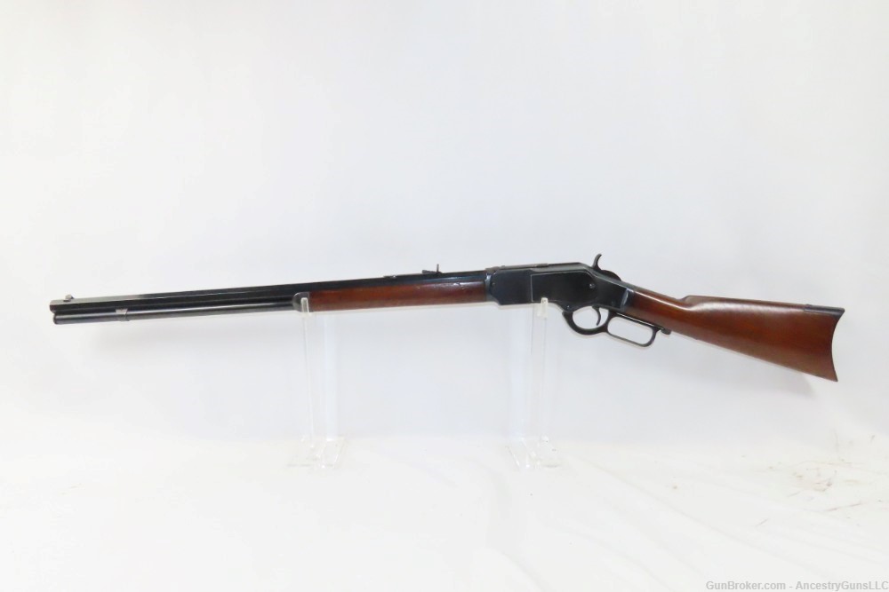 1884 Antique WINCHESTER 1873 .22 Short Rifle Octagonal Barrel Crescent Butt-img-5