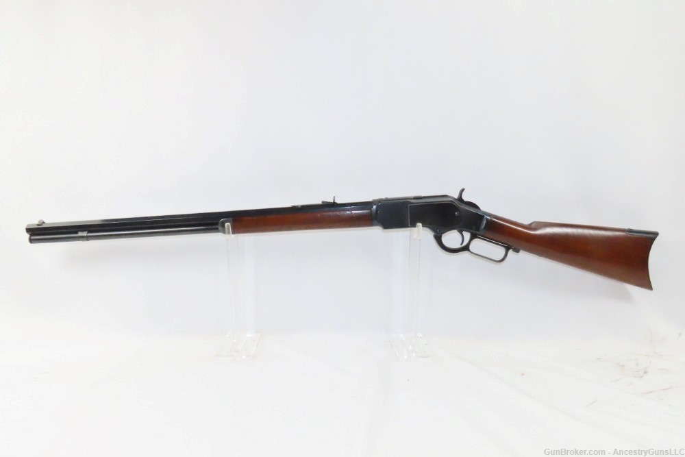1884 Antique WINCHESTER 1873 .22 Short Rifle Octagonal Barrel Crescent Butt-img-1