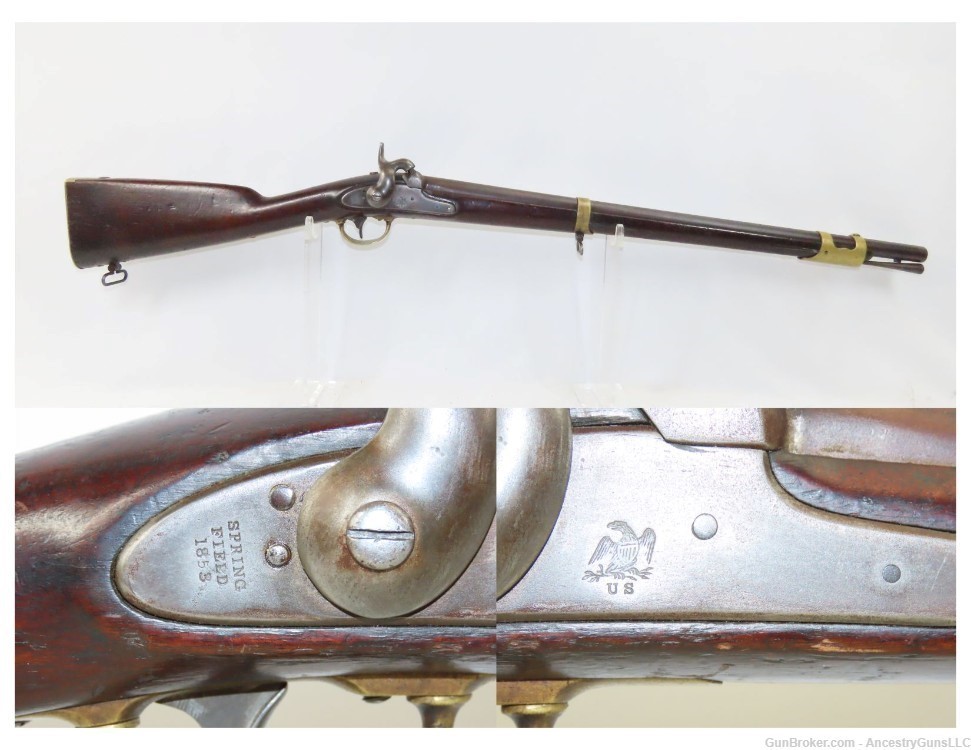 1853 Antique U.S. SPRINGFIELD M1847 Cavalry Musketoon ARTILLERY ALTERATION -img-0