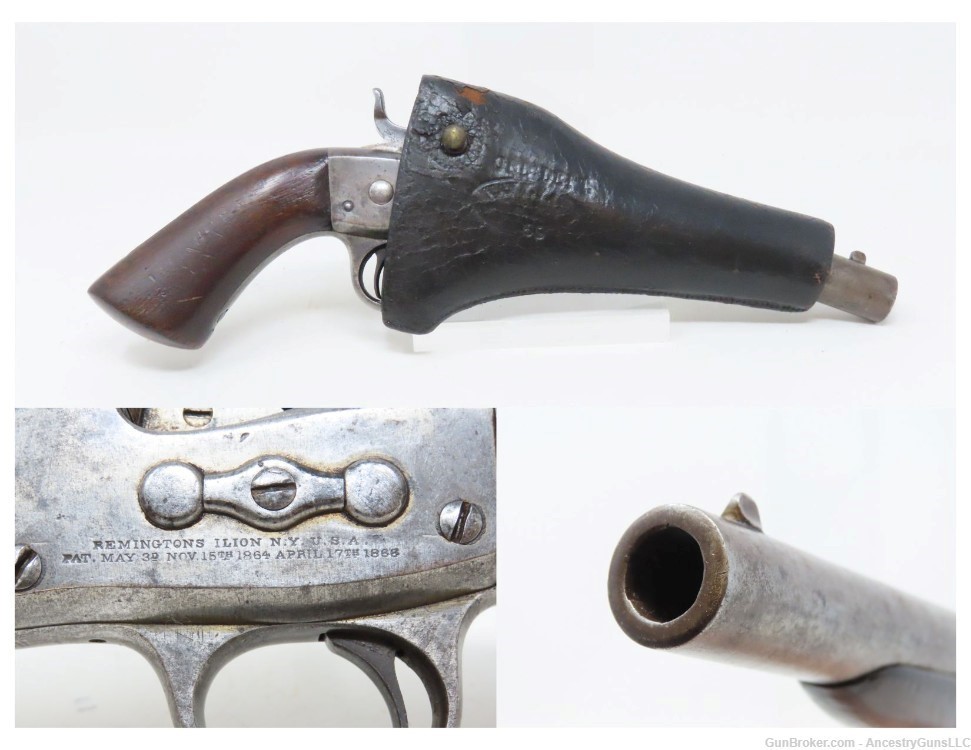 Rare NAVY HOLSTER U.S. REMINGTON 1867 NAVY Rolling Block .50 Pistol Antique-img-0